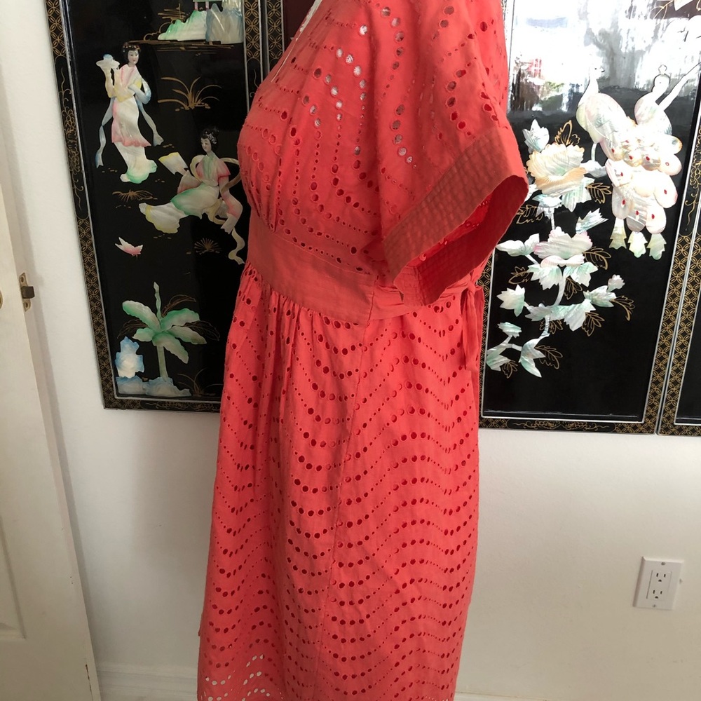 Unworn BCBGMAXAZRIA coral dress in size 10 - Picture 3 of 6